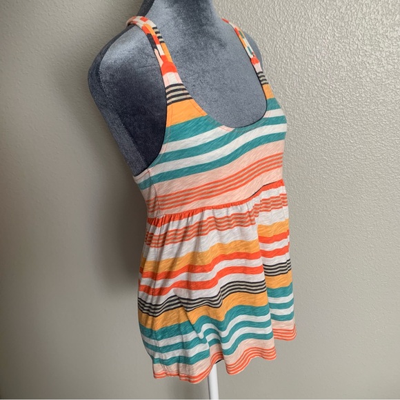 Roxy Womens Small Bright Stripes Racerback Flowy Tank Top - Picture 2 of 4